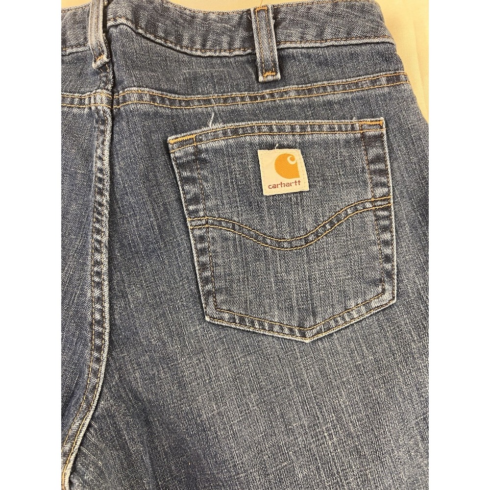 Carhartt Jeans Curvy Fit Mid-Rise Boot Cut Blue Workwear Western Women's 12x32 - Picture 7 of 13